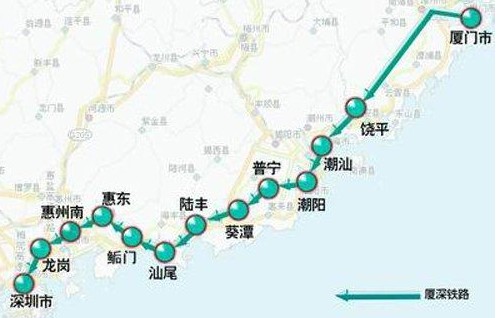 廈深高鐵線(xiàn)路圖